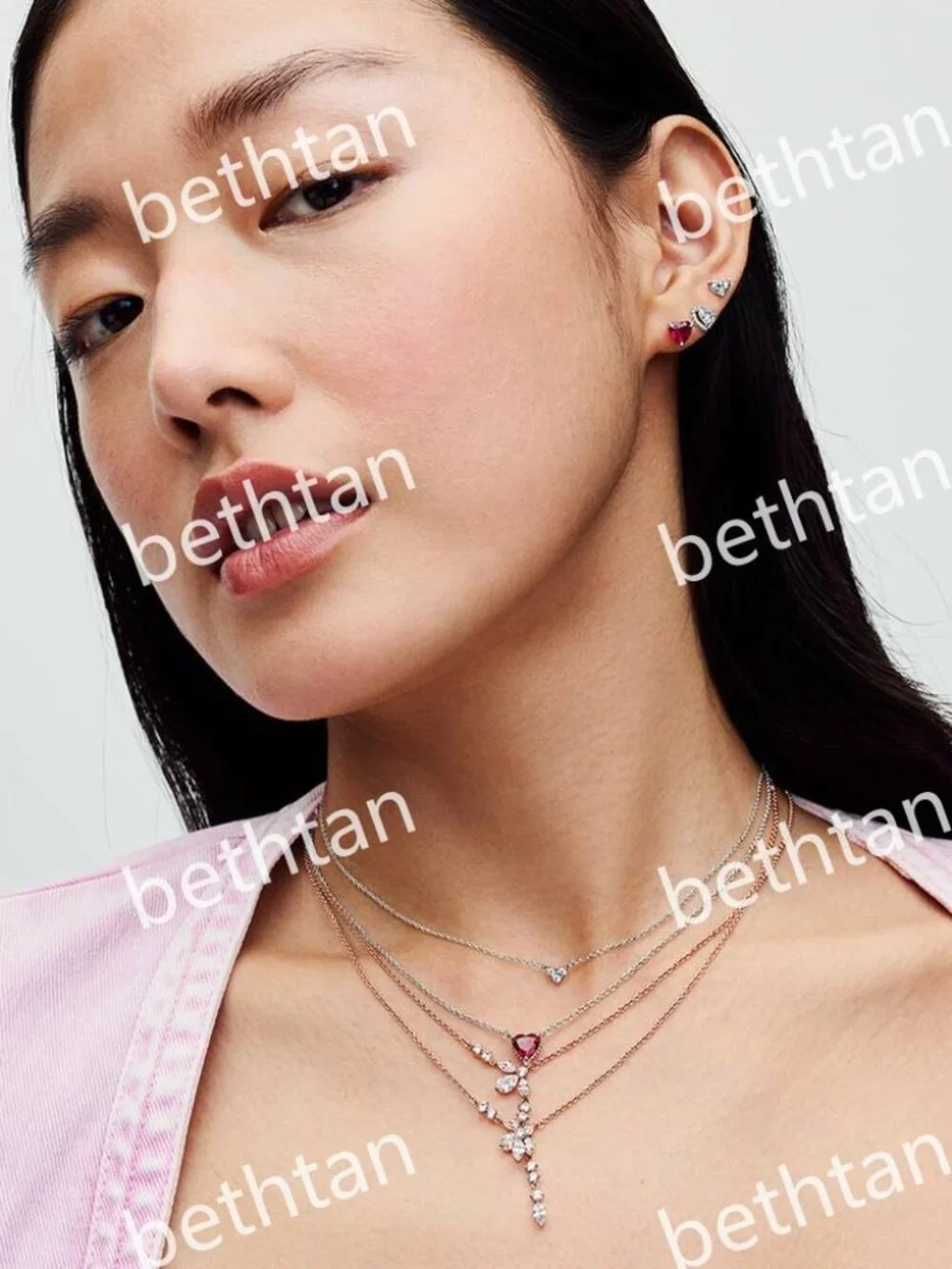 Red Heart Stud Earrings
